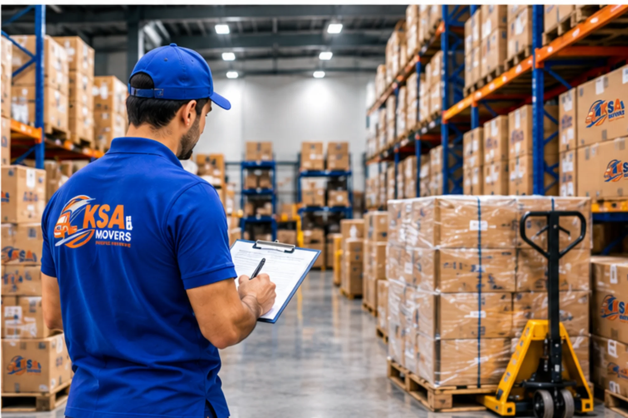 KSA Movers crew organizing items for storage