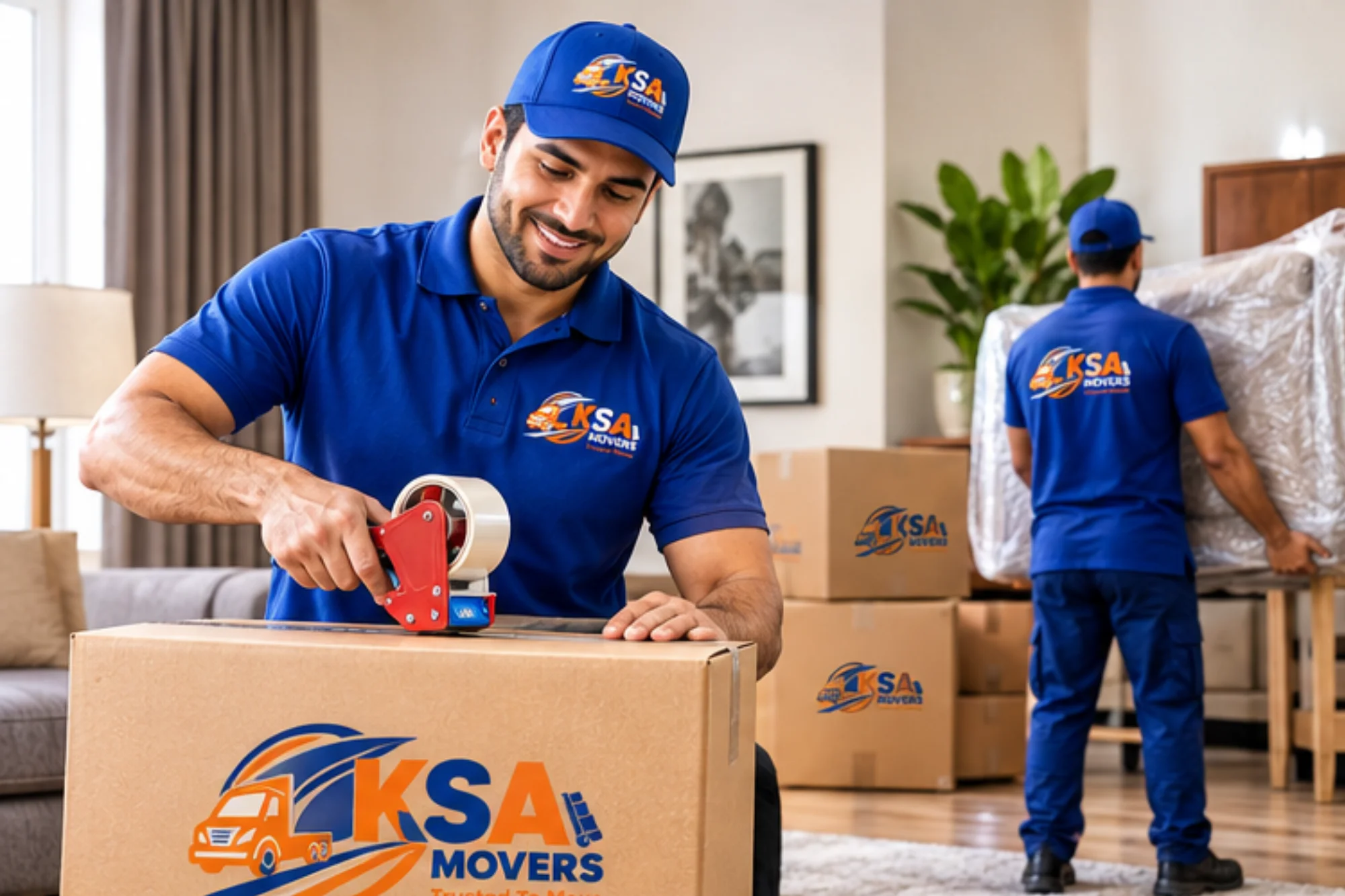 KSA Movers crew loading an international shipment