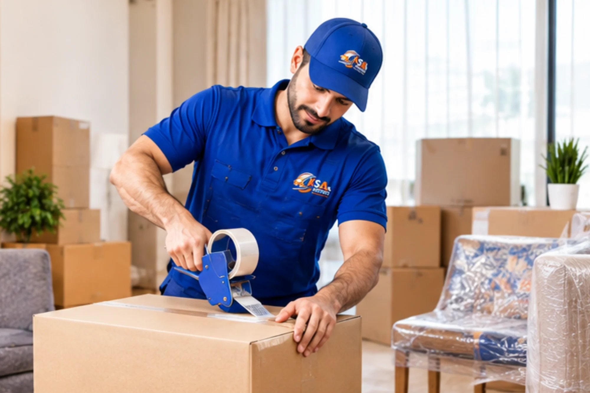 KSA Movers crew assembling furniture in a new home